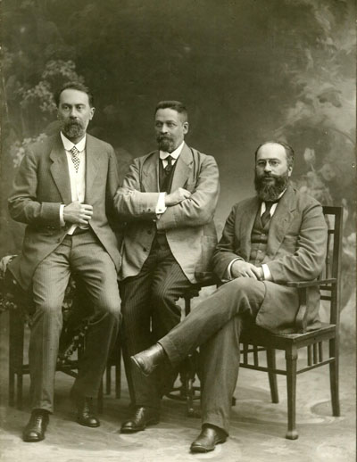 К.Г. Хрущов, А.И. Шингарёв  и А.Г. Хрущов<BR> (Студийный портрет, после 1914 г.)